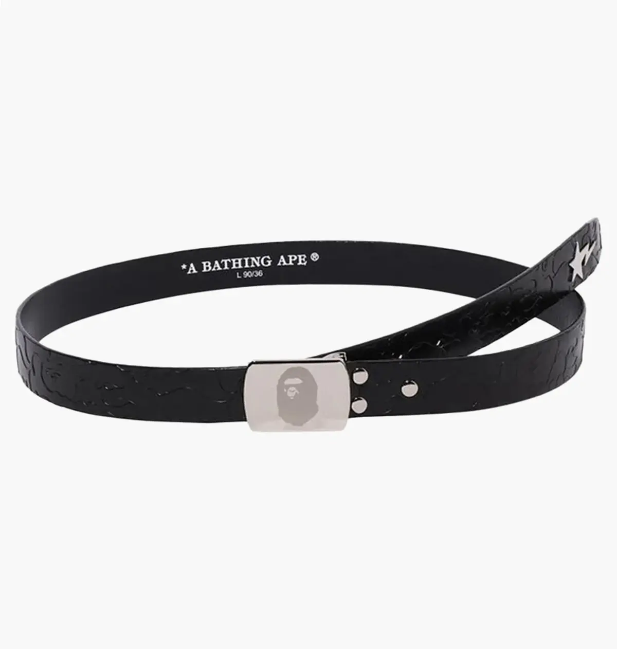 Ремінь Bape Bathing Ape Neon Camo Narrow Leather Belt - Black