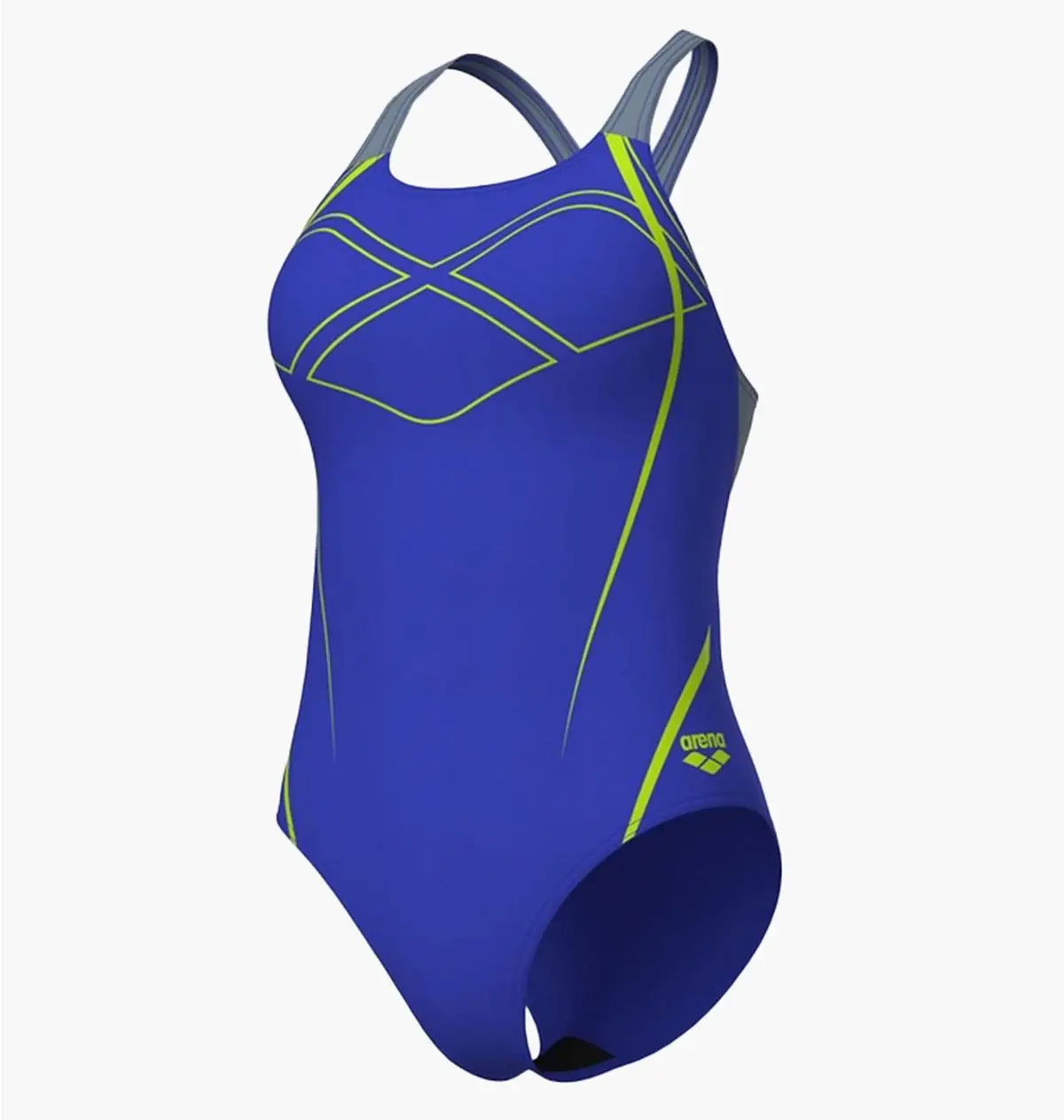 Купальник закрытый женский Arena Graphic Swimsuit Swim Pro Back Blue