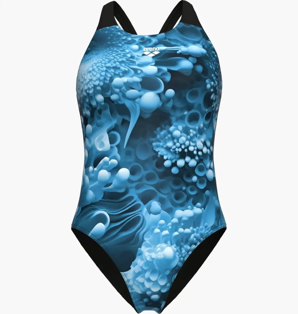 Купальник закрытый женский Arena Blue Flowers Swimsuit V Back