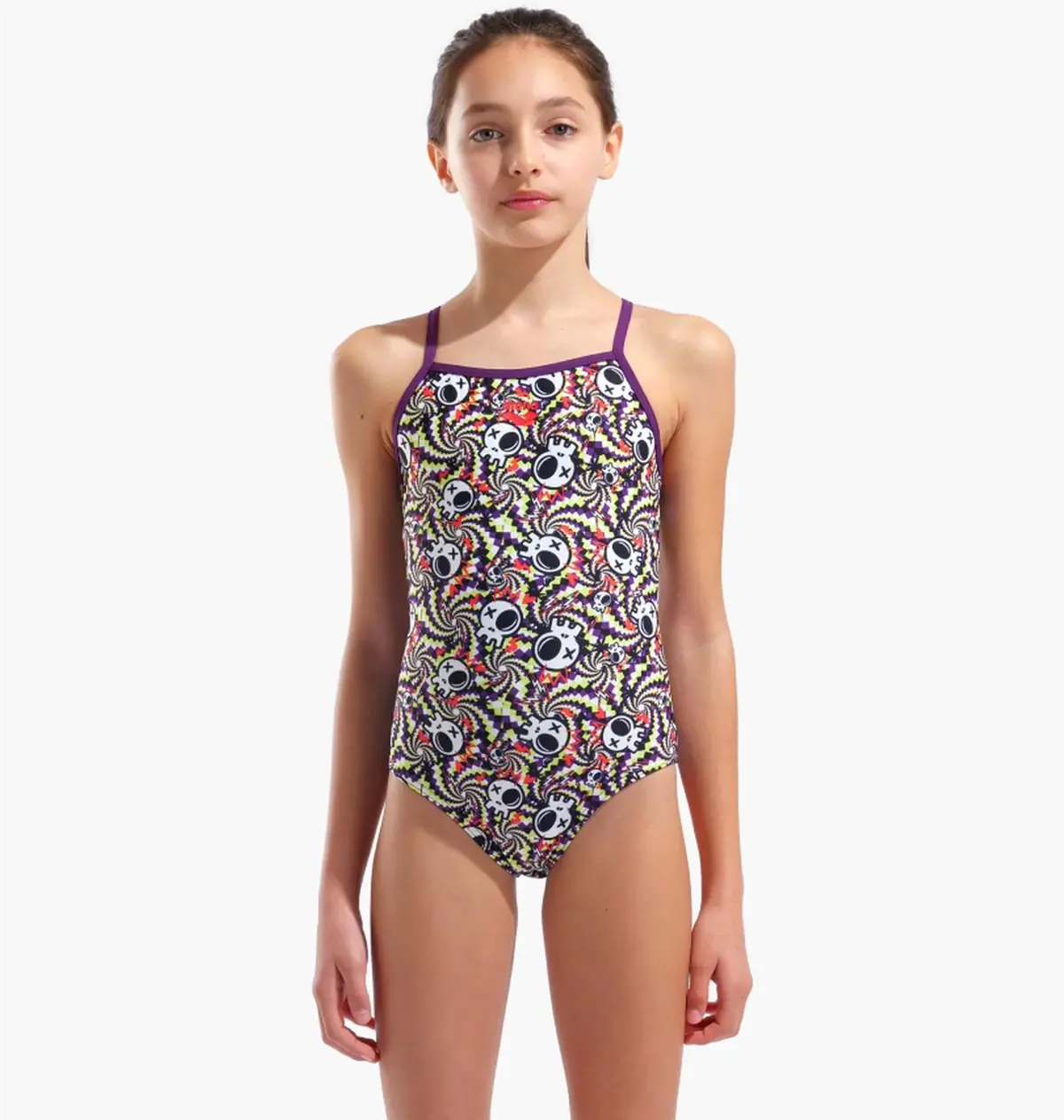 Купальник закритий дитячий Arena Fun Skulls Swimsuit Lightdrop Multi