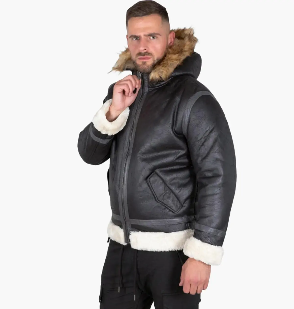 Куртка чоловіча Alpha Industries Hooded Bomber B3 Fl Black