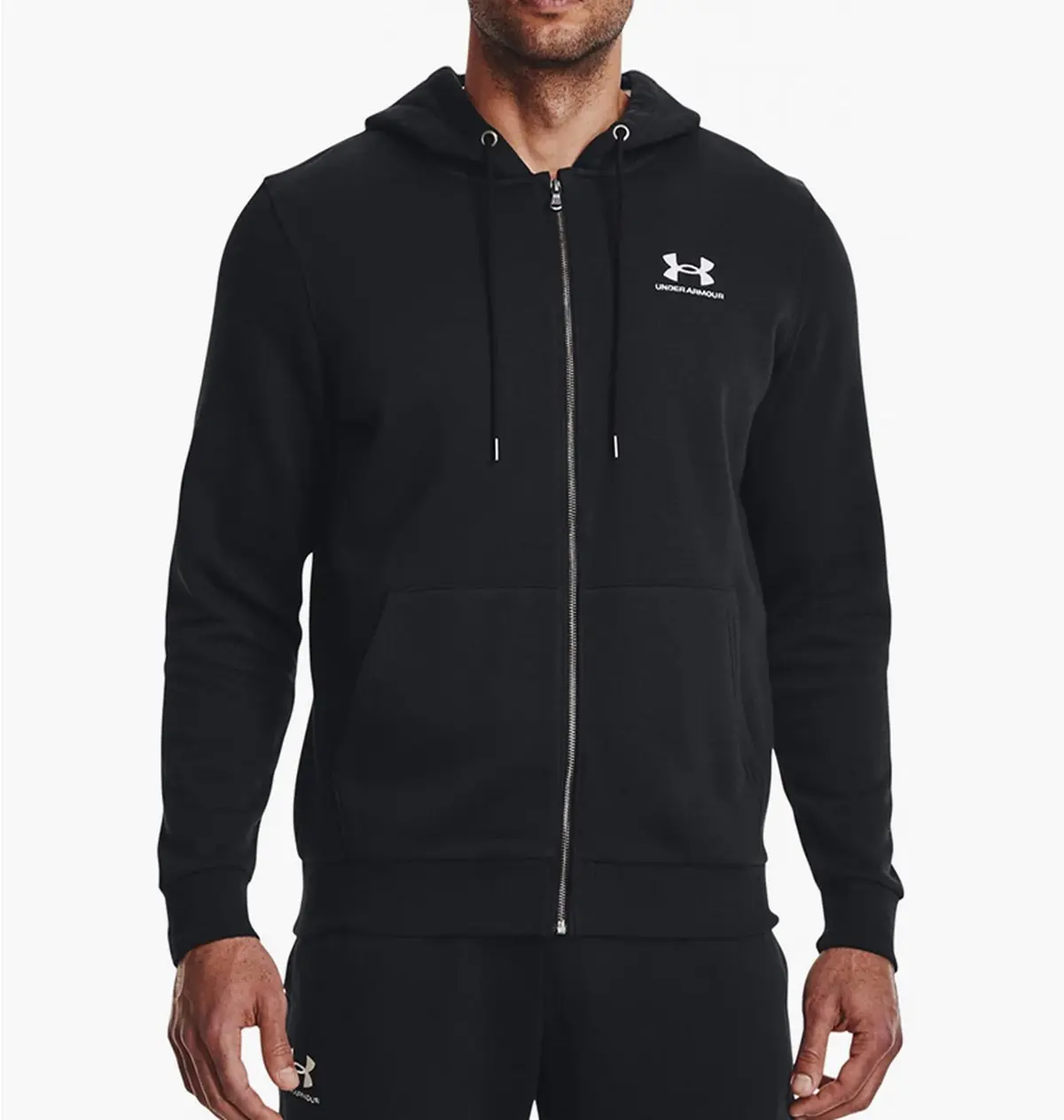 Кофта чоловіча Under Armour Essential Fleece Fz Hood-Blk Black