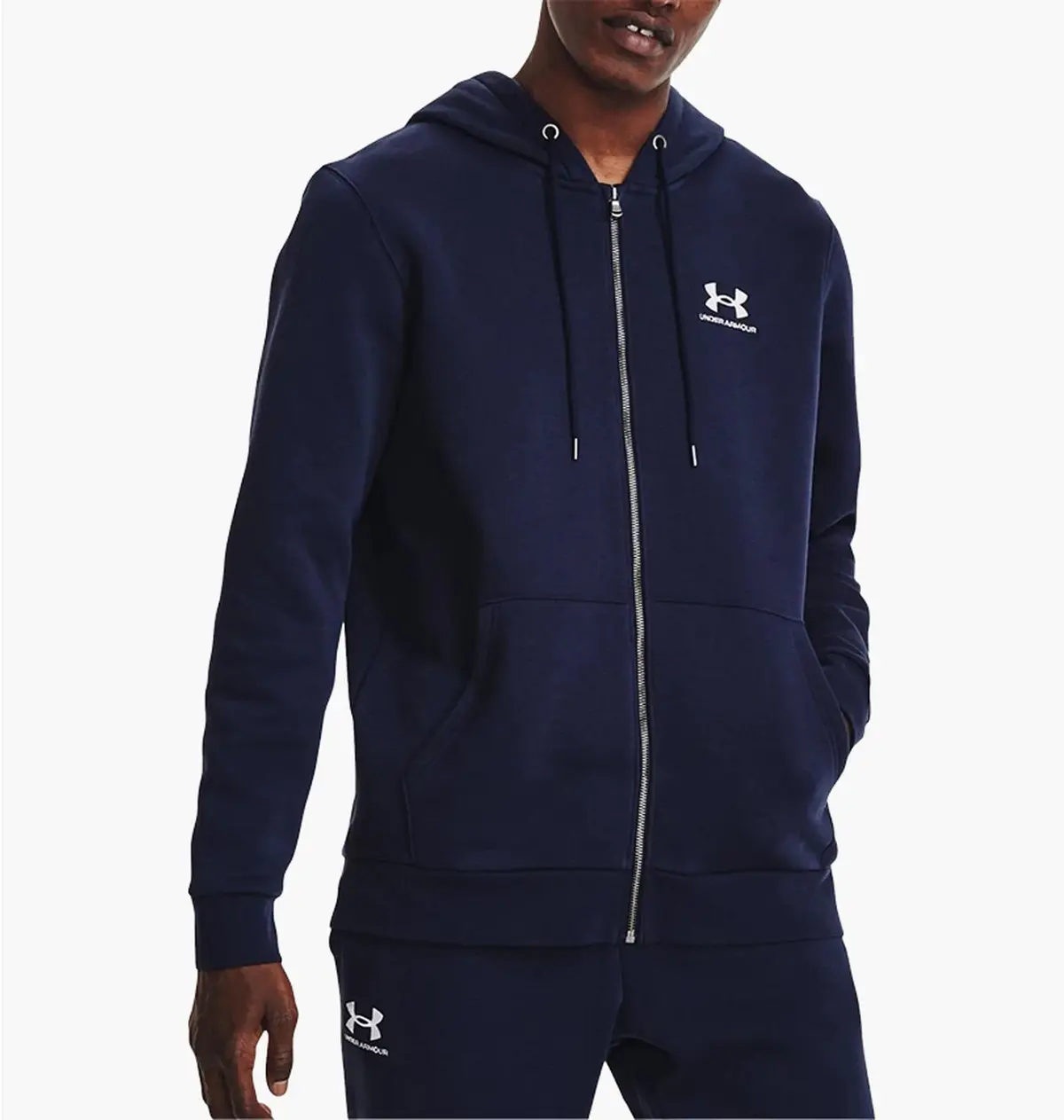 Кофта чоловіча Under Armour Hooded Sweatshirt Ua Essential Fleece Fz Hood-Nvy Blue