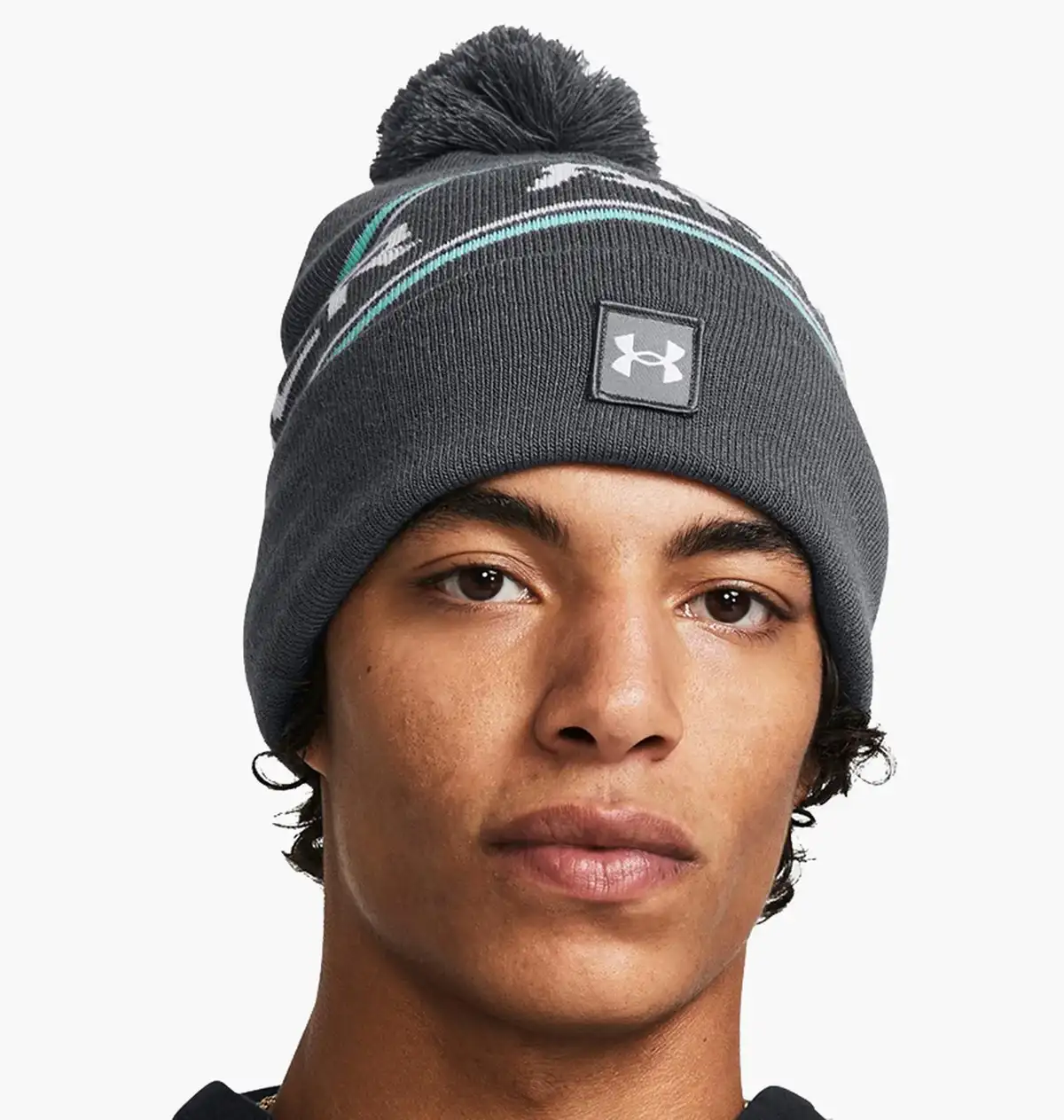 Шапка Under Armour Mens Halftime Pom Beanie Grey