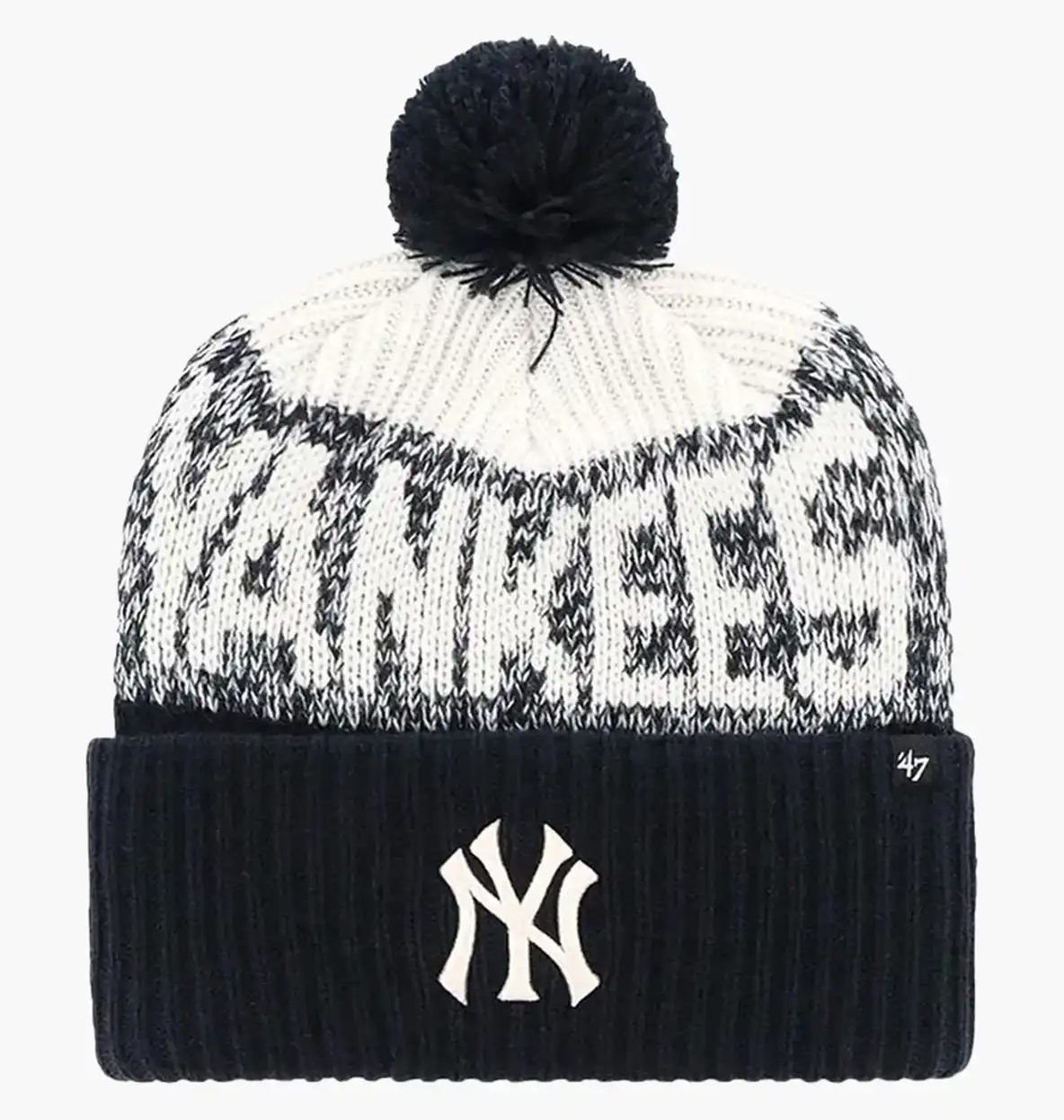 Шапка 47 Brand Bone Chill New York Yankees чорна з білим 15121387