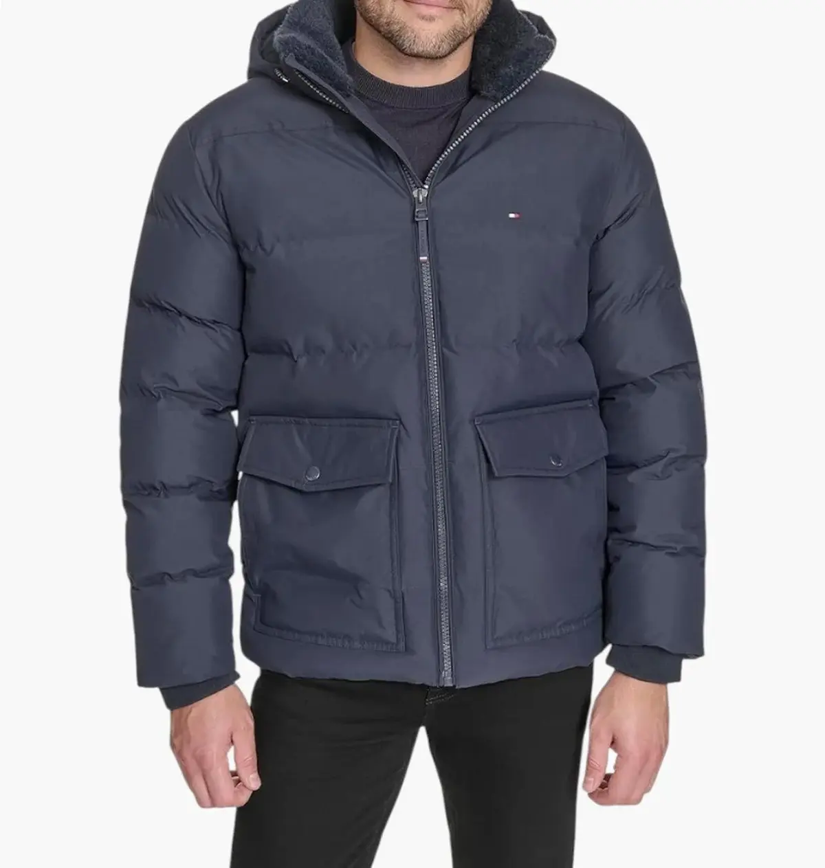Куртка чоловіча Tommy Hilfiger Hooded Puffer With Patch Blue