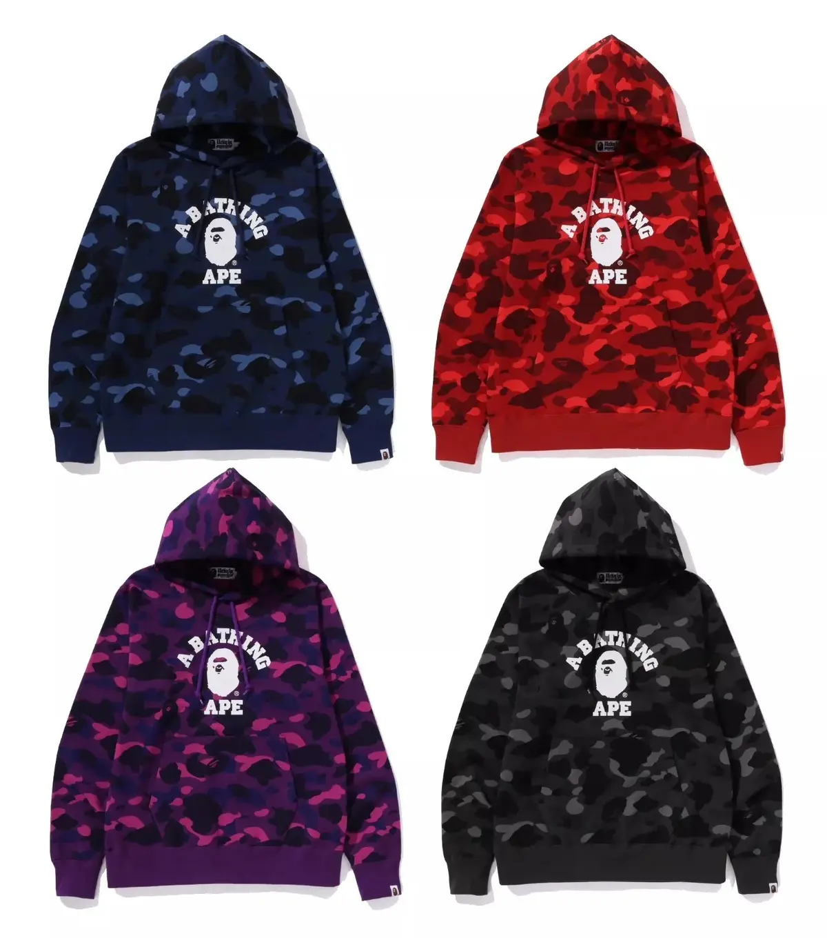 Кофта чоловіча Bape A Bathnig Ape Men's Color Camo College Pullover Hoodie