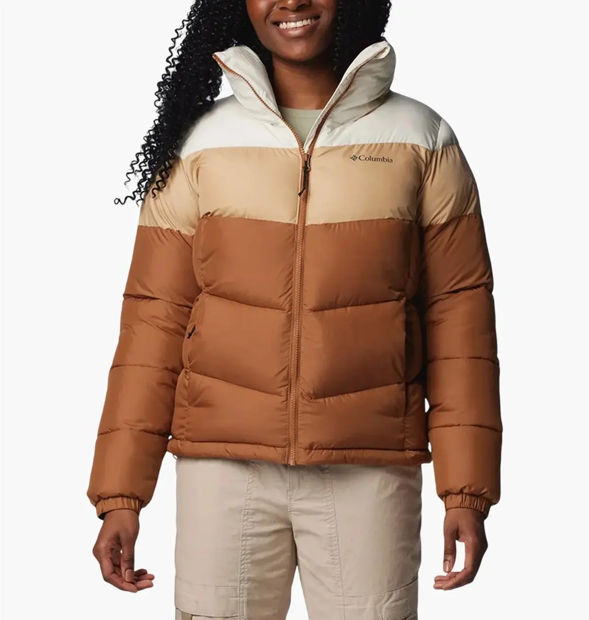 Куртка женская Columbia Puffect Ii Colorblock Jacket Brown/White