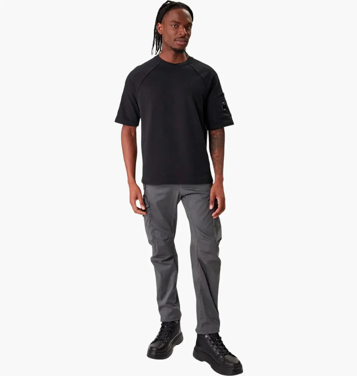 Футболка чоловіча C.P. Company Light Fleece Short Sleeve Black
