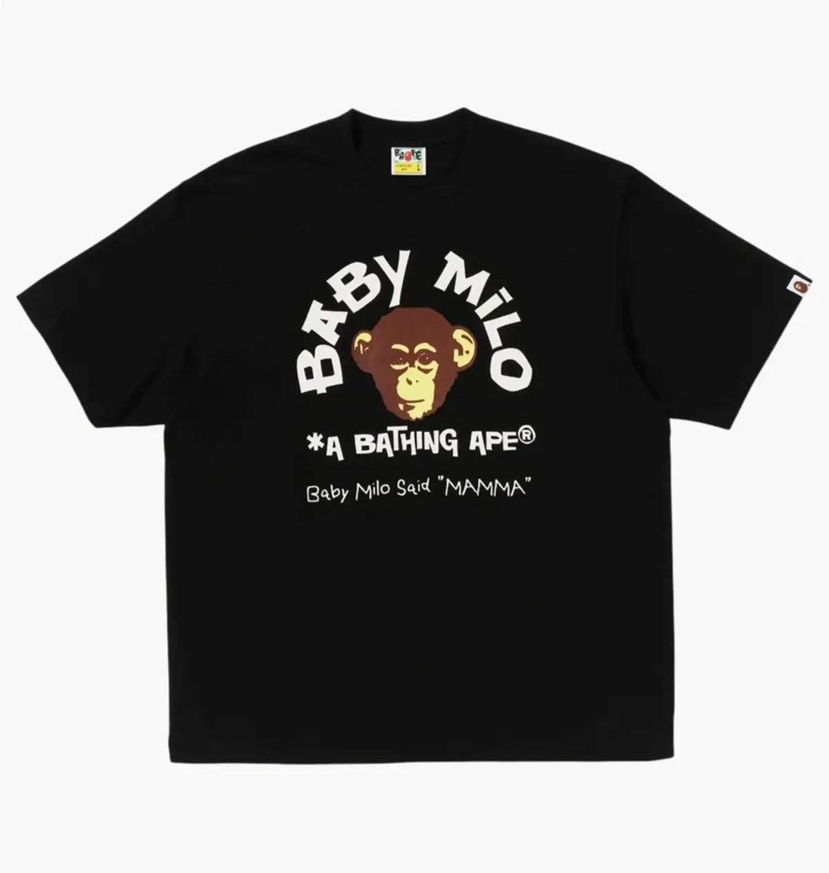 Футболка мужская Bape Milo College Relaxed Fit Tee черная 2L30110302