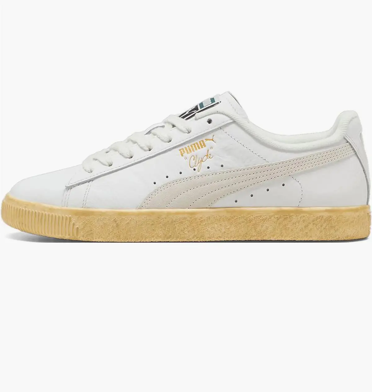 Кроссовки унисекс Puma Clyde Vintage белые 394687-04