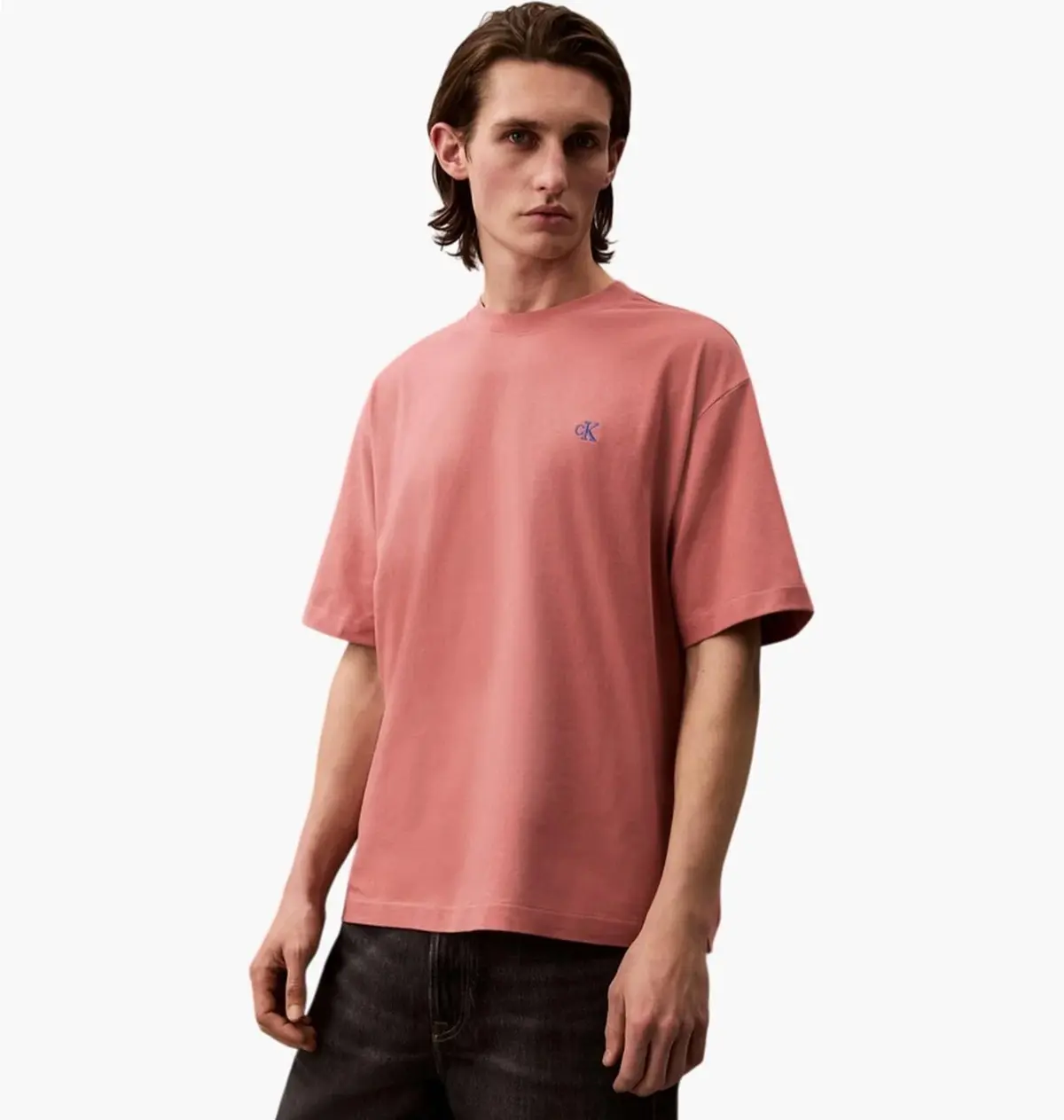 Футболка мужская Calvin Klein Relaxed Fit Monogram Logo Crewneck Peach