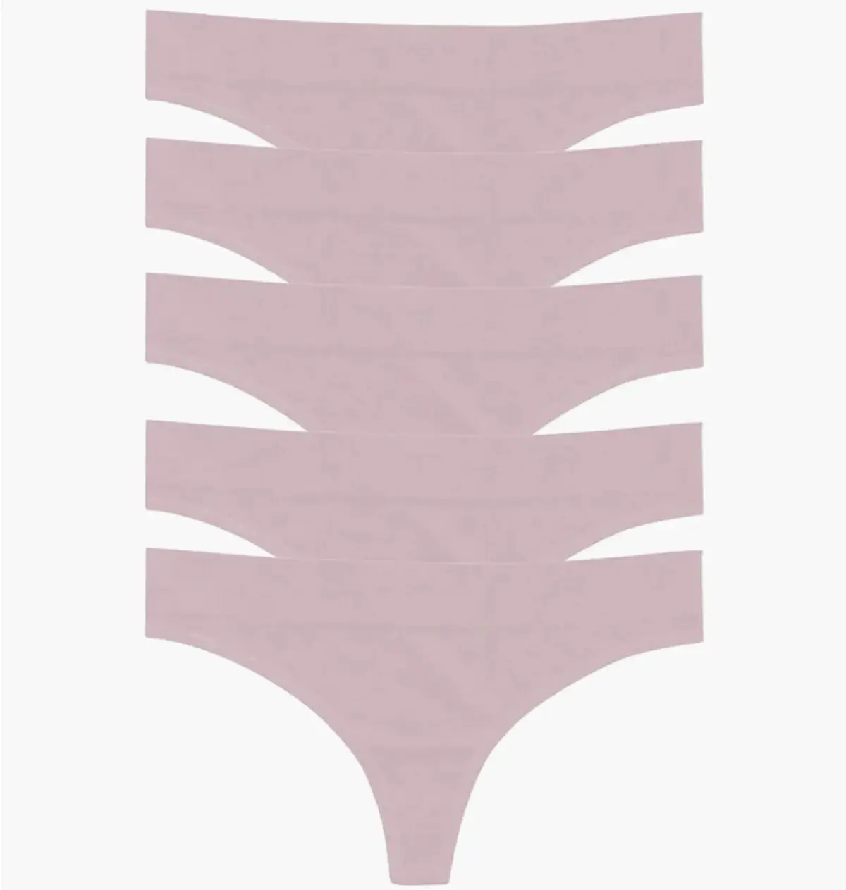Трусы женские Mindd 5-Pack Mid-Rise Thong Panties Pink (5 )