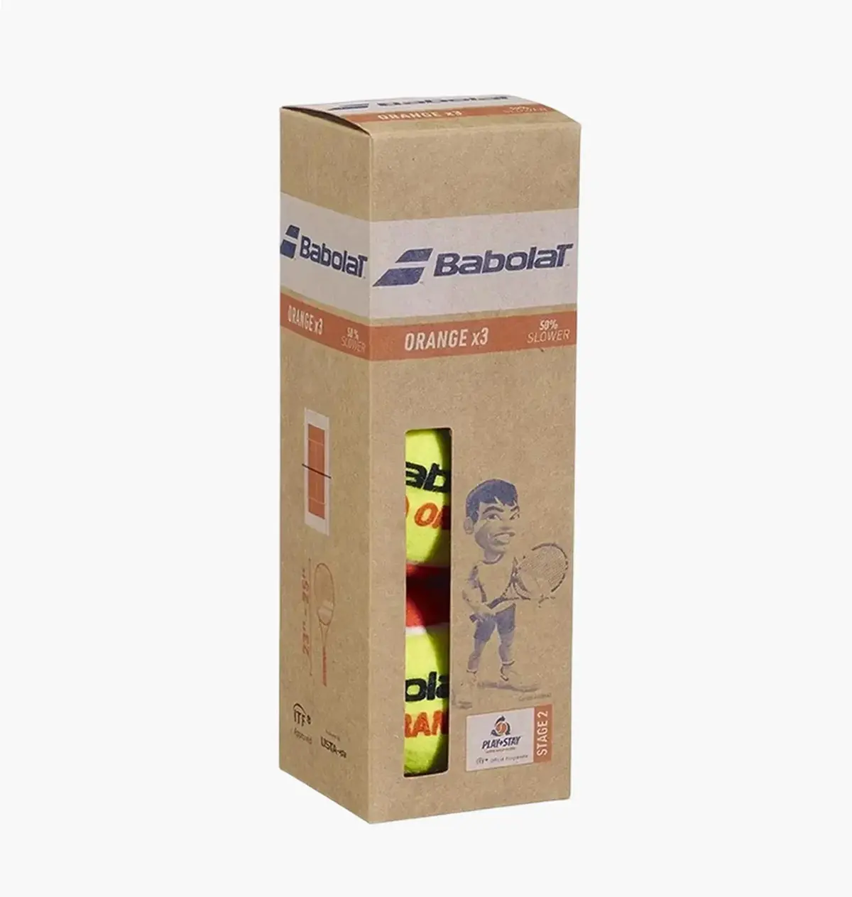 Тенісний м'яч Babolat Orange Paper Pack 3 Ball