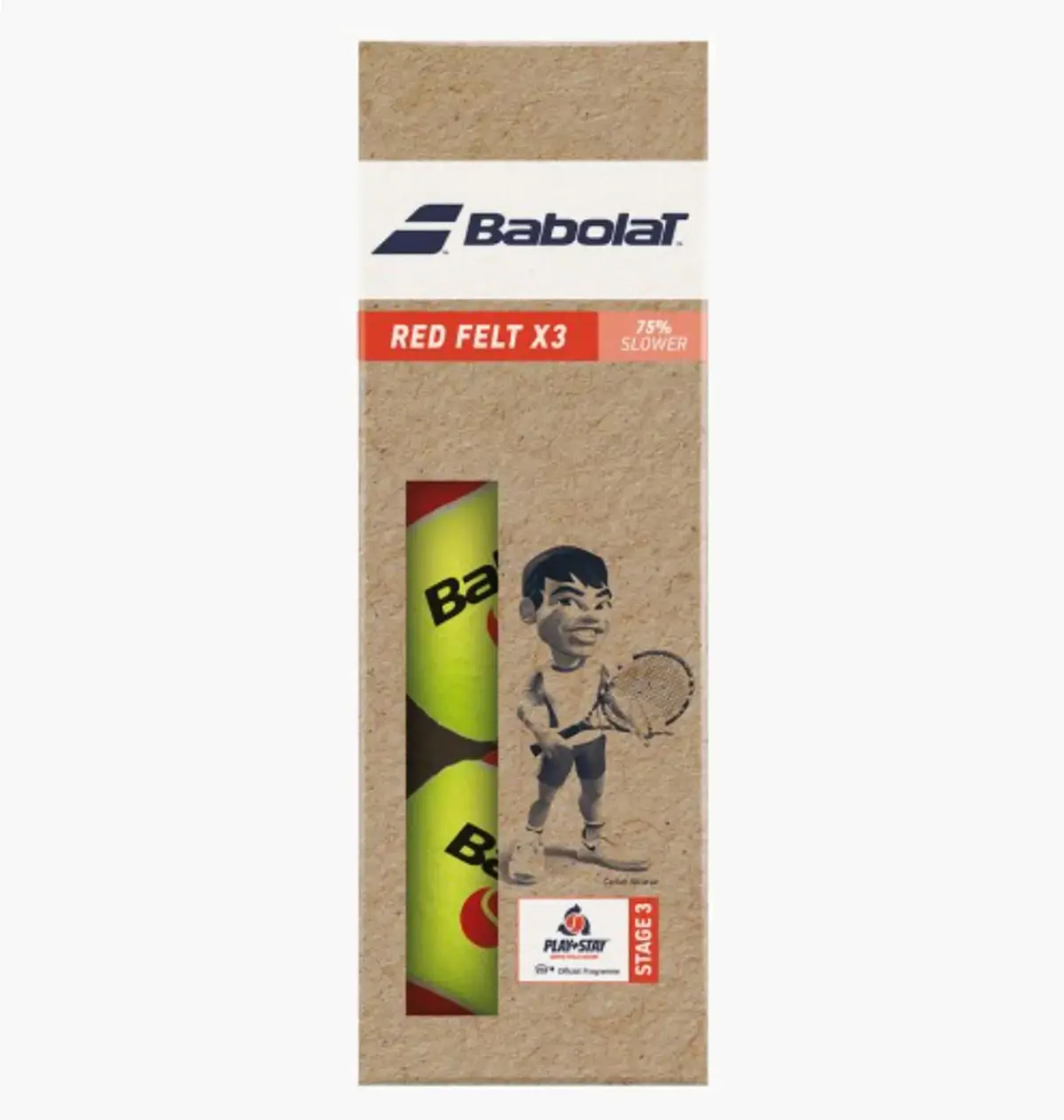 Тенісний м'яч Babolat Red Felt Paper Pack 3 Ball Yellow