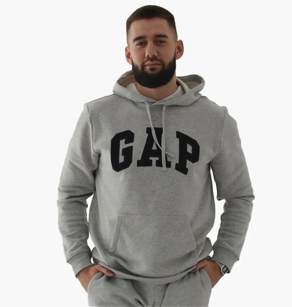 Кофта мужская Gap Logo Hoodie Light Heather