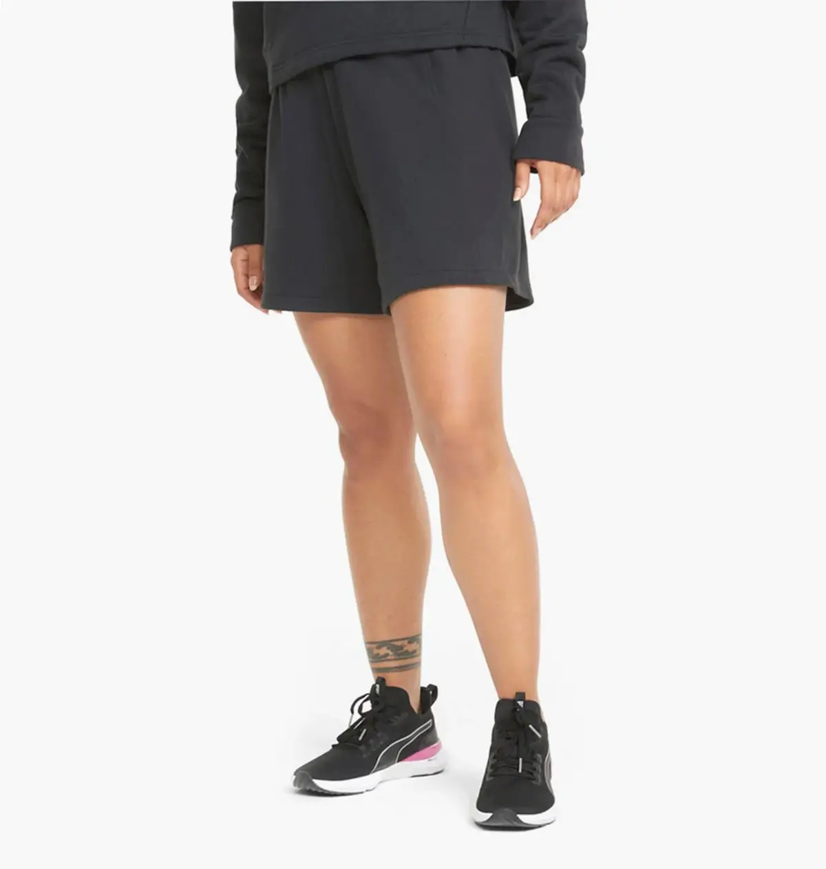Шорты женские Puma Logo French Terry 5 Training Shorts Black