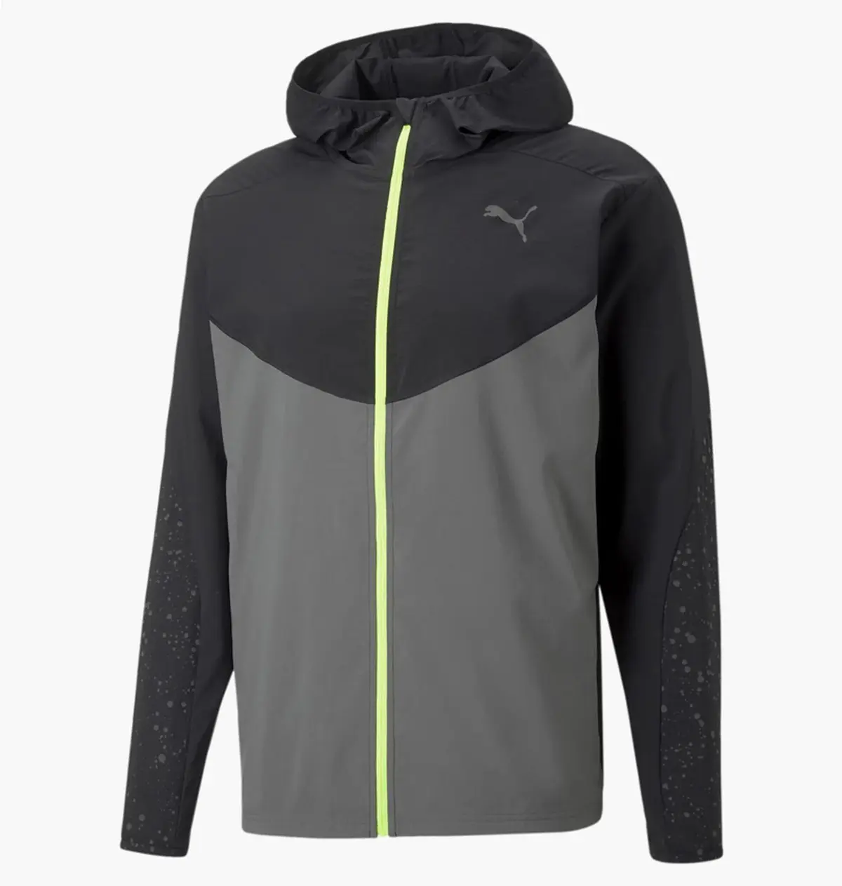 Куртка чоловіча Puma Reflective Printed Woven Running Jacket чорна із сірим 52240915