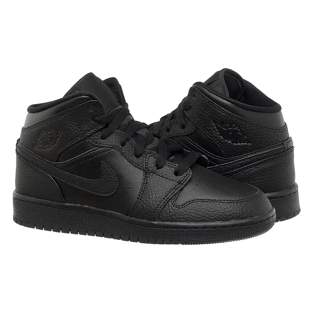 Кросівки жіночі Jordan 1 Mid (Gs) Black