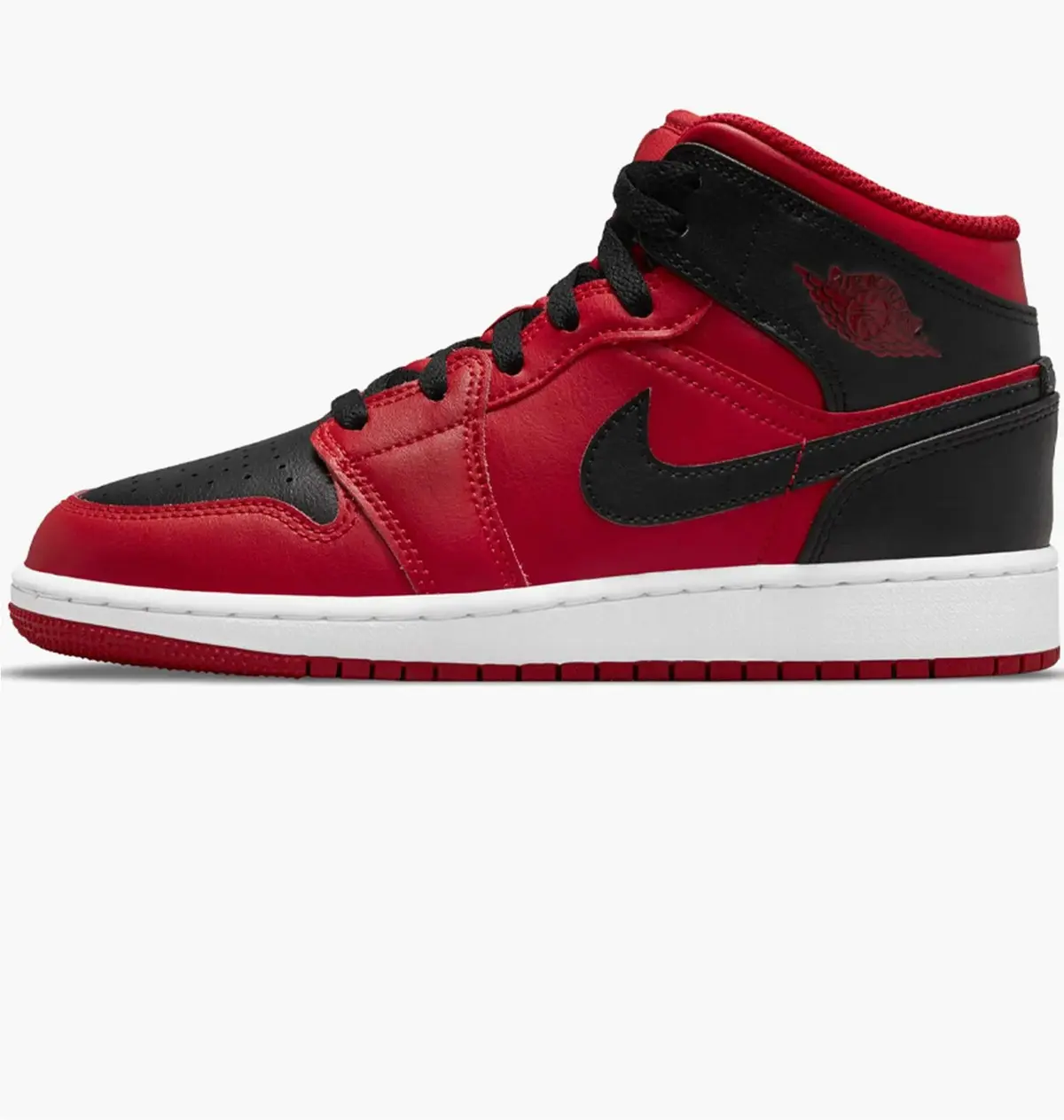 Кросівки жіночі Jordan 1 Mid Gs Reverse Bred 2021 'Black Gym Red'