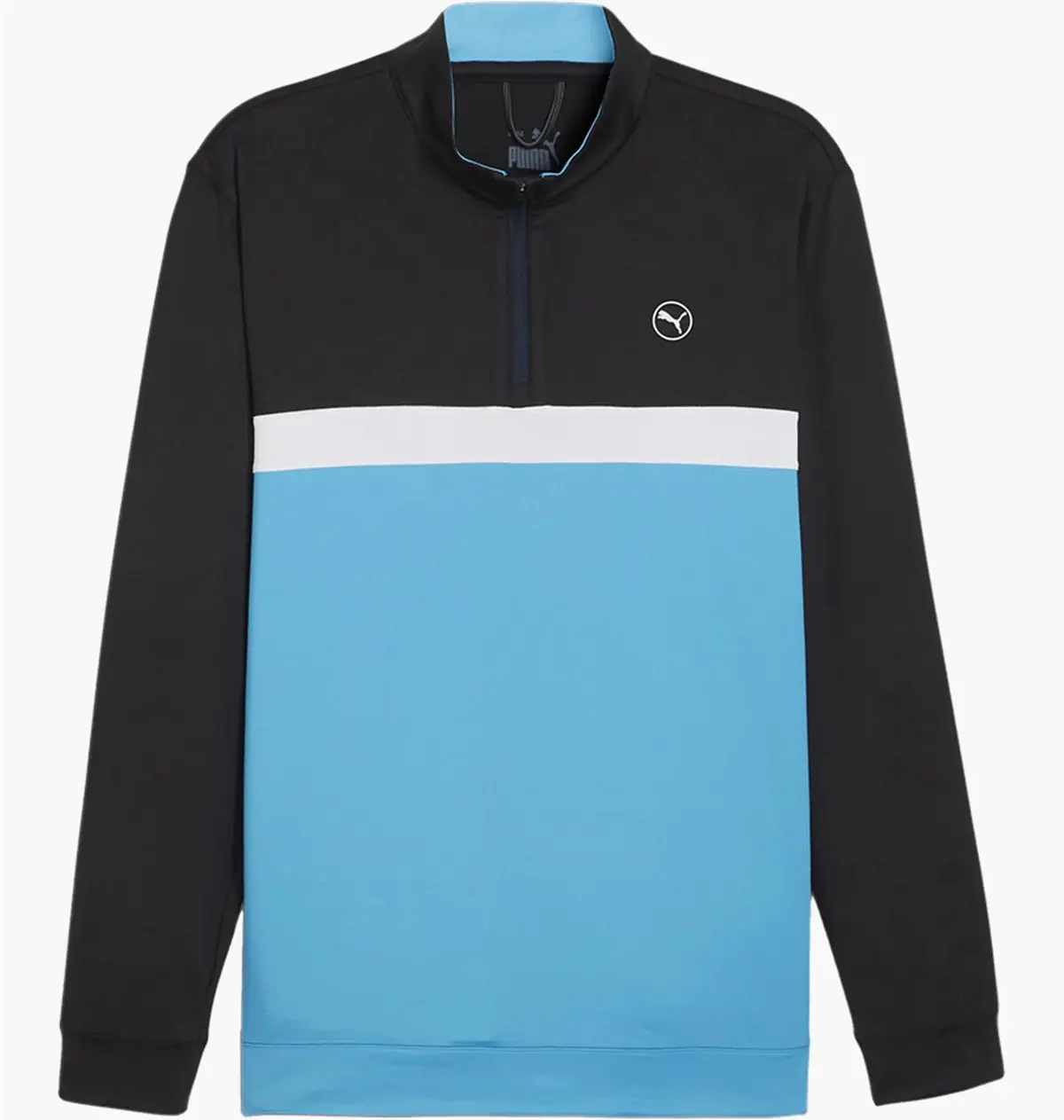 Кофта чоловіча Puma Pure Colourblock 1/4 Black/Light Blue