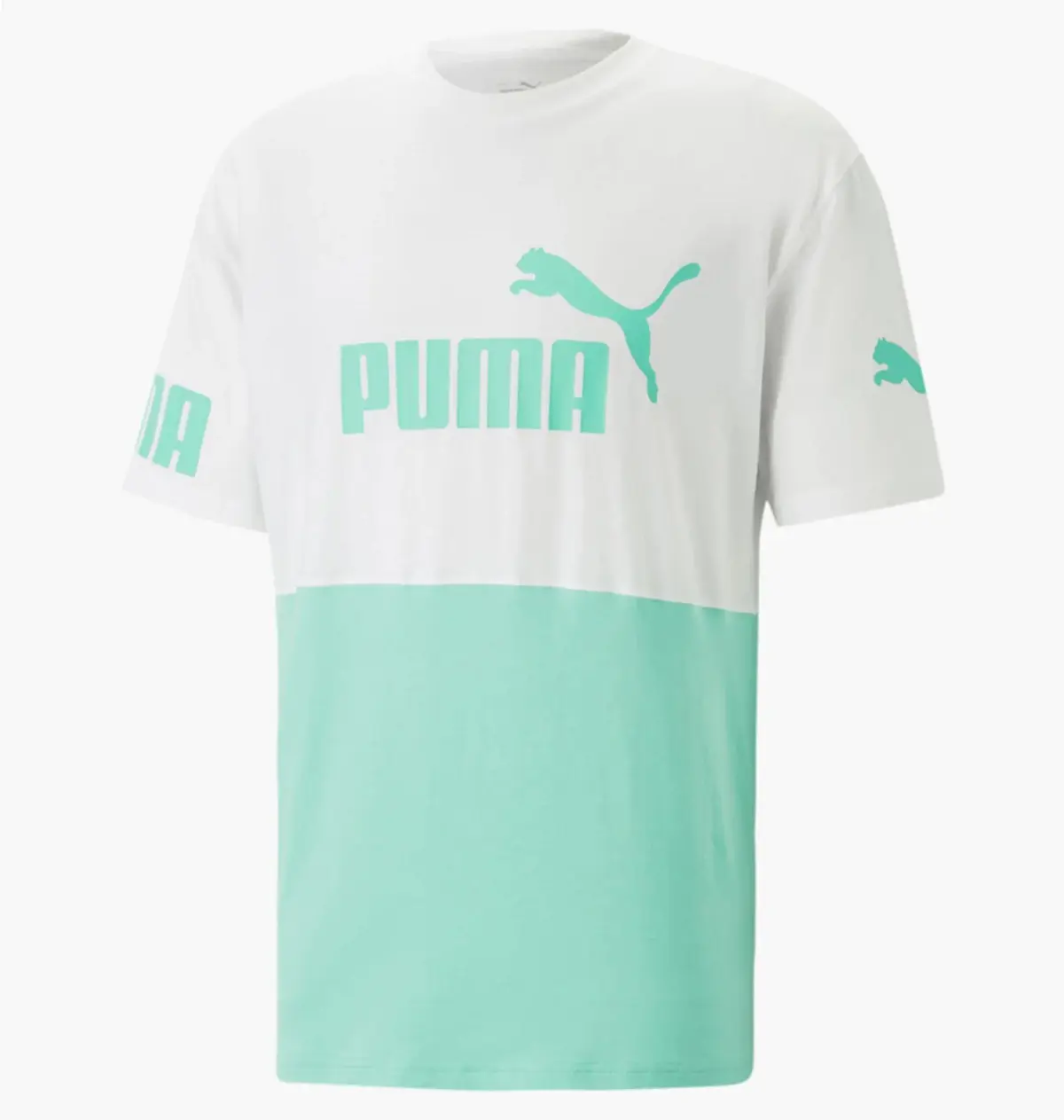 Футболка мужская Puma Power Colourblock White/Turquoise