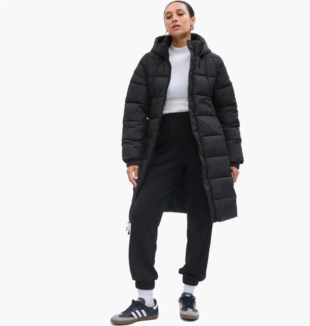Куртка женская Gap Long Puffer Coat Black