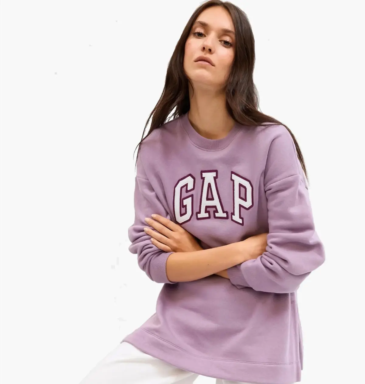 Кофта женские Gap Crewneck Logo Violet