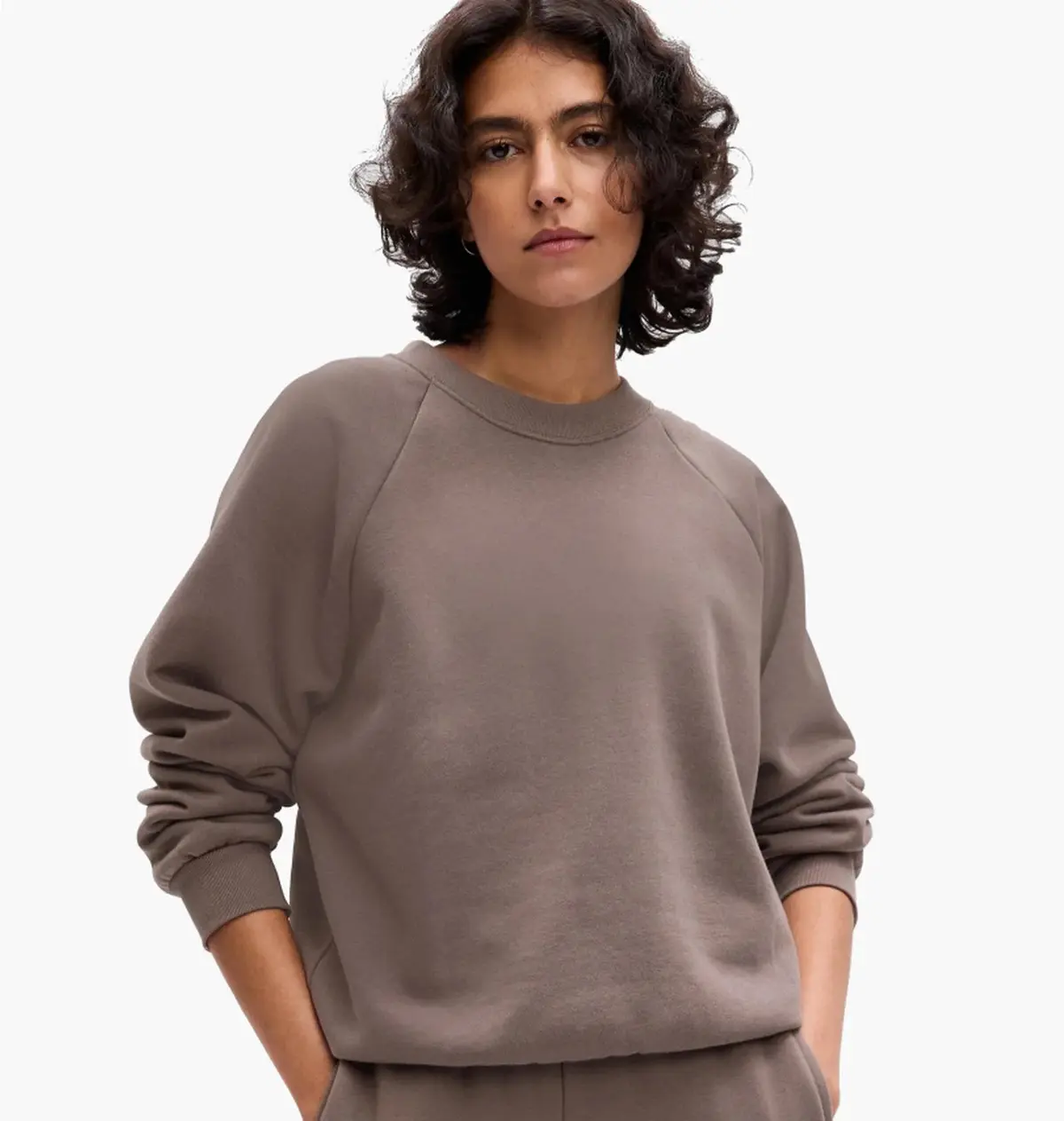 Кофта женские Gap Crewneck Logo Raglan Sweatshirt Brown