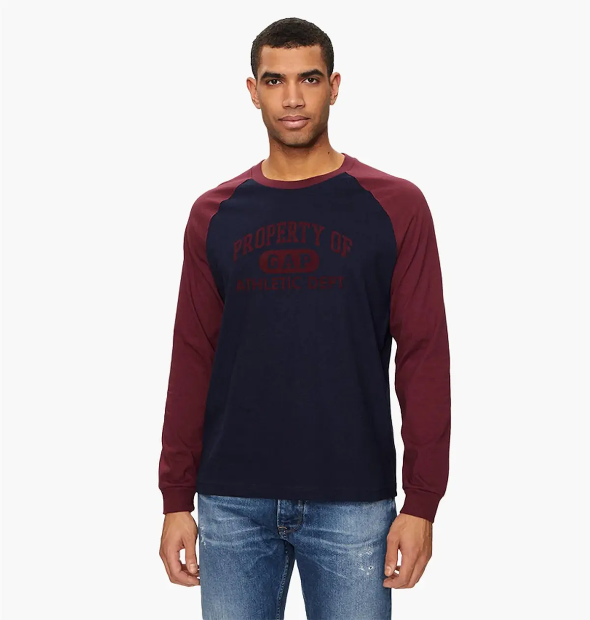 Кофта мужская Gap Gap Raglan Tee Xl Blue/Bordo