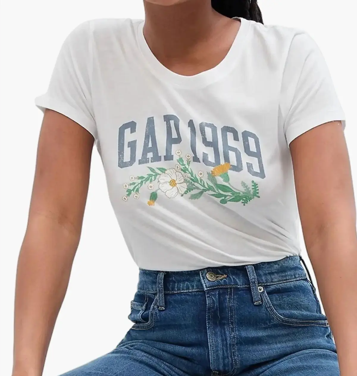 Футболка женская Gap V-Ss Fav Crew Gr White