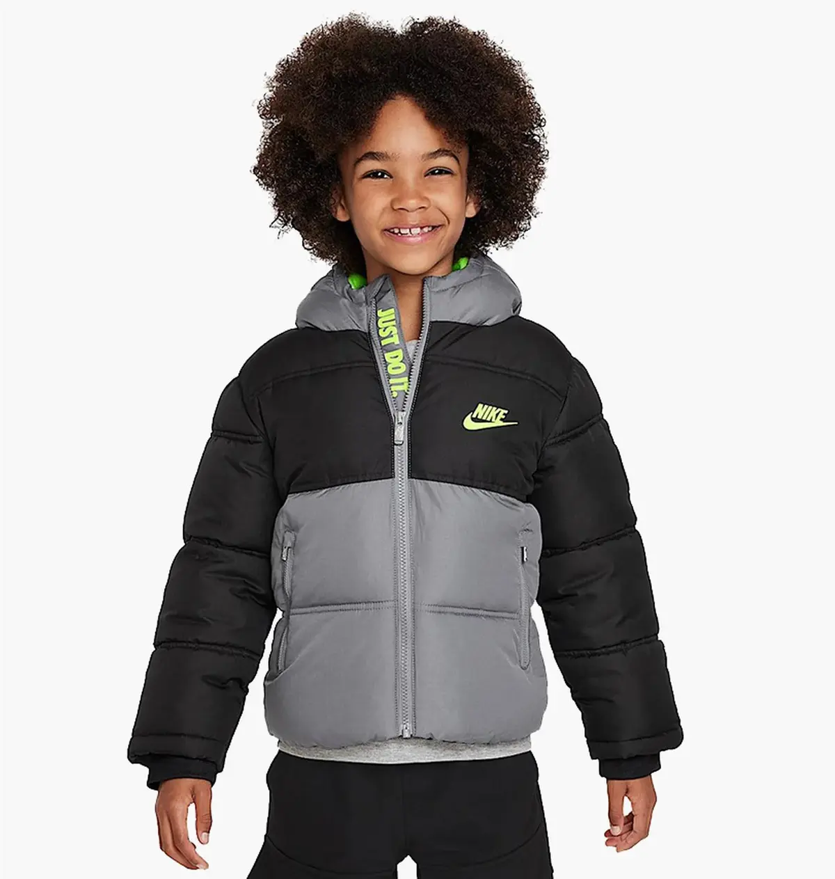 Куртка дитяча Nike Colorblock Puffer Black/Grey