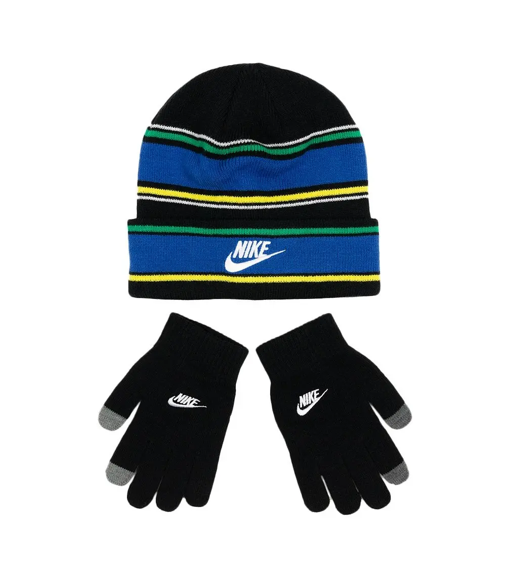 Шапка Nike Nan Multi Stripe Kids' Cap + Gloves