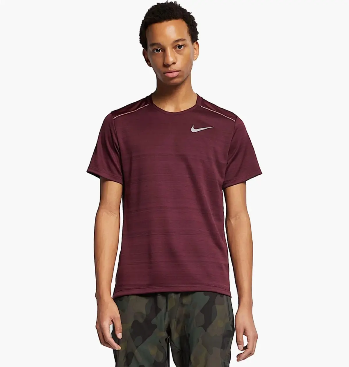 Футболка чоловіча Nike Dri Fit Miler Running Top Ss Bordo