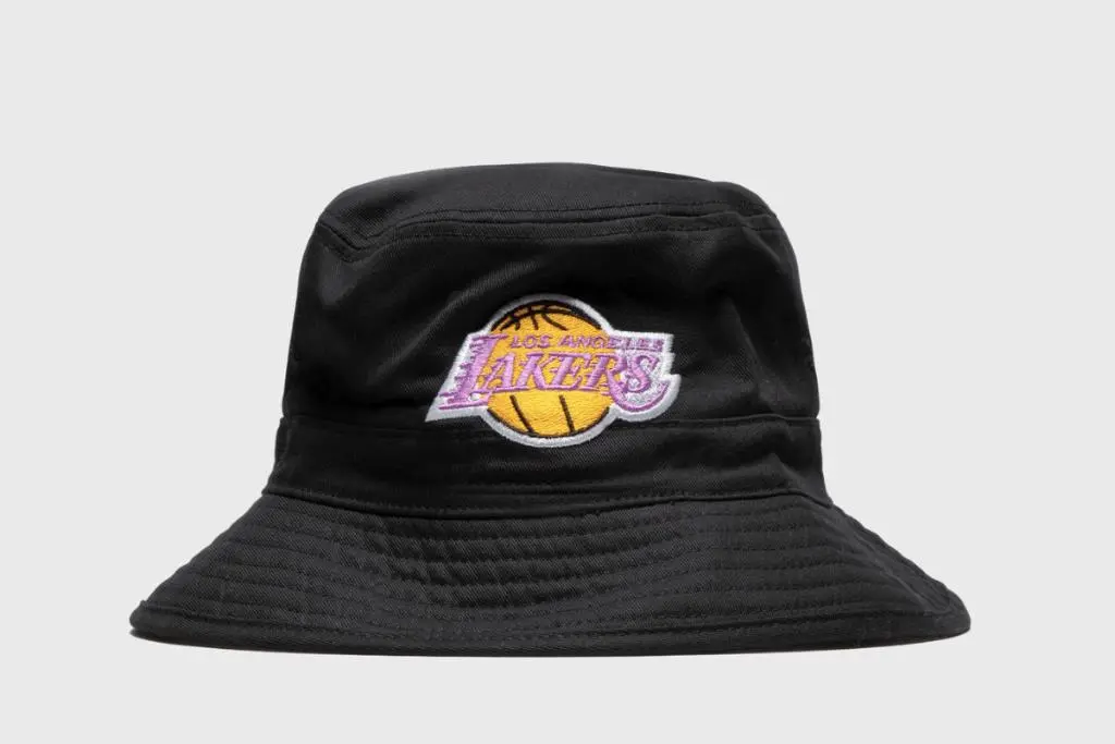 Панама Mitchell & Ness Los Angeles Lakers Black Bucket Men's Hat