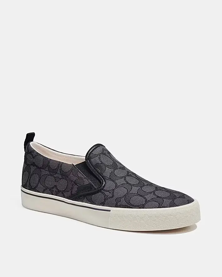 Кеды мужские Coach 1941 Black Jacuard Skate Slip-On Sneakers