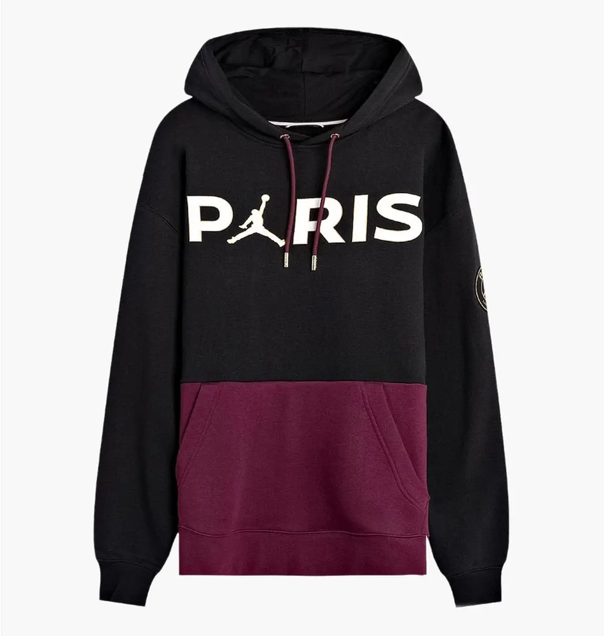 Кофта чоловіча Nike Air Jordan X Psg Fleece Pullover Hoodie Black Bordeaux