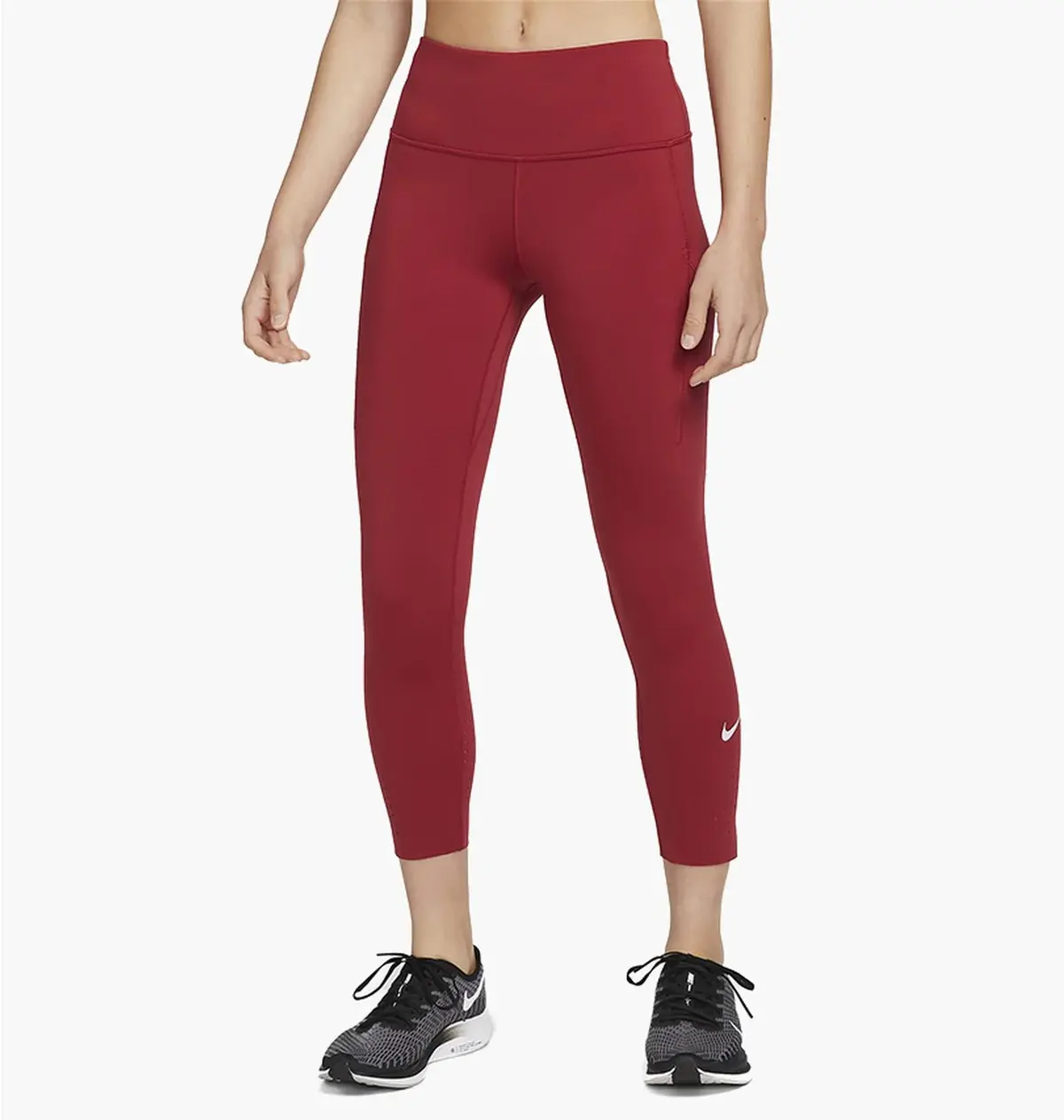 Лосины женские Nike Womens Mid-Rise Crop Pocket Running Leggings Red Cn8043-615