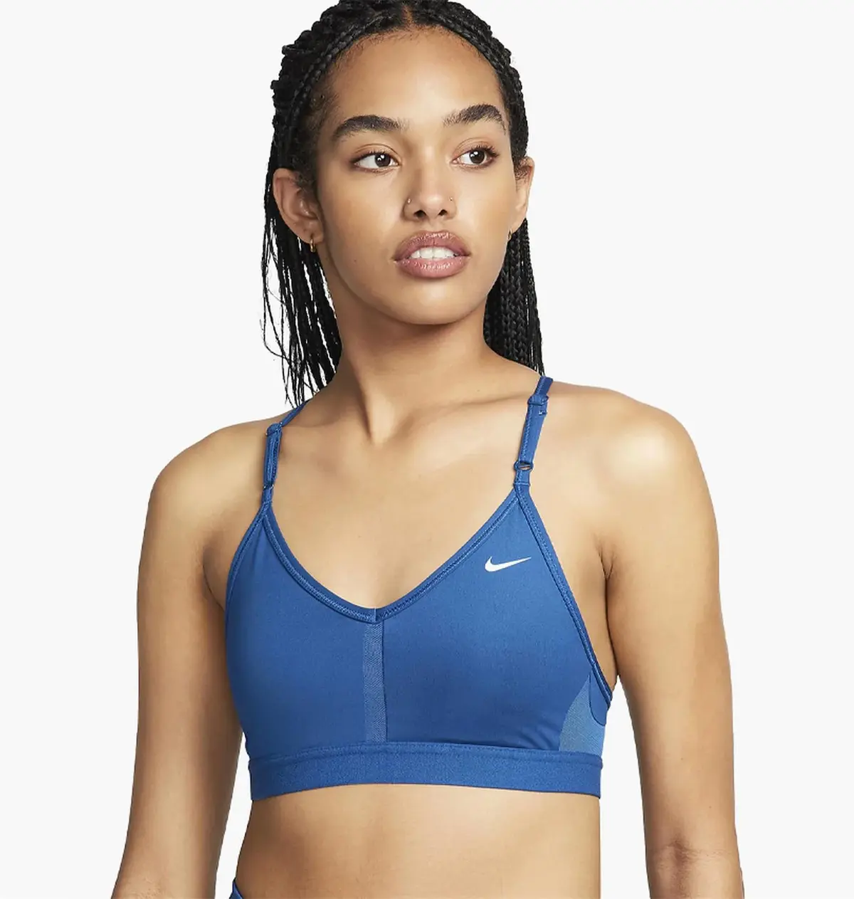 Спортивный топ женской Nike Padded V-Neck Sports Bra Blue