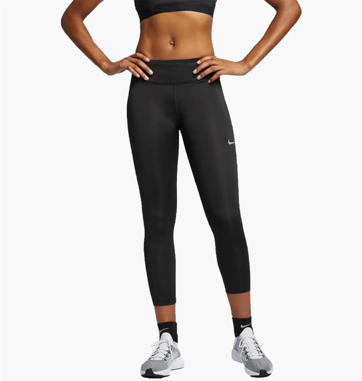 Лосіни жіночі Nike Fast Mid Rise Crop Length Black