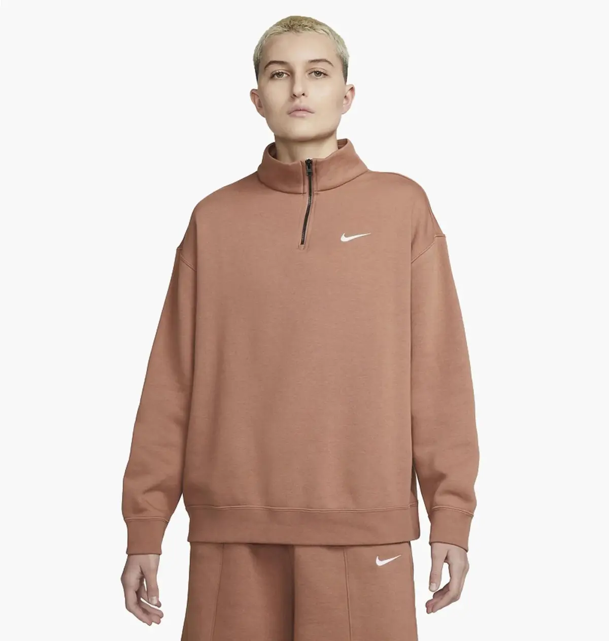 Кофта жіночі Nike Womens 1/4-Zip Fleece Brown Dc5424-215