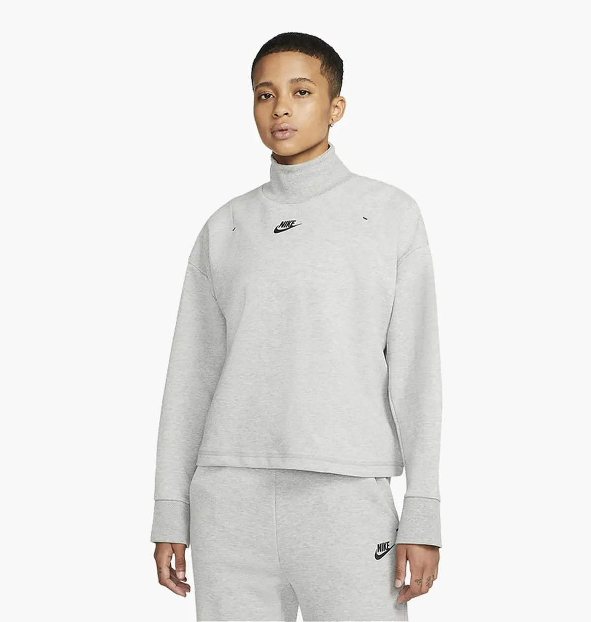 Кофта жіночі Nike Sportswear Grey Hearther Tech Fleece Turtleneck Sweatshirt