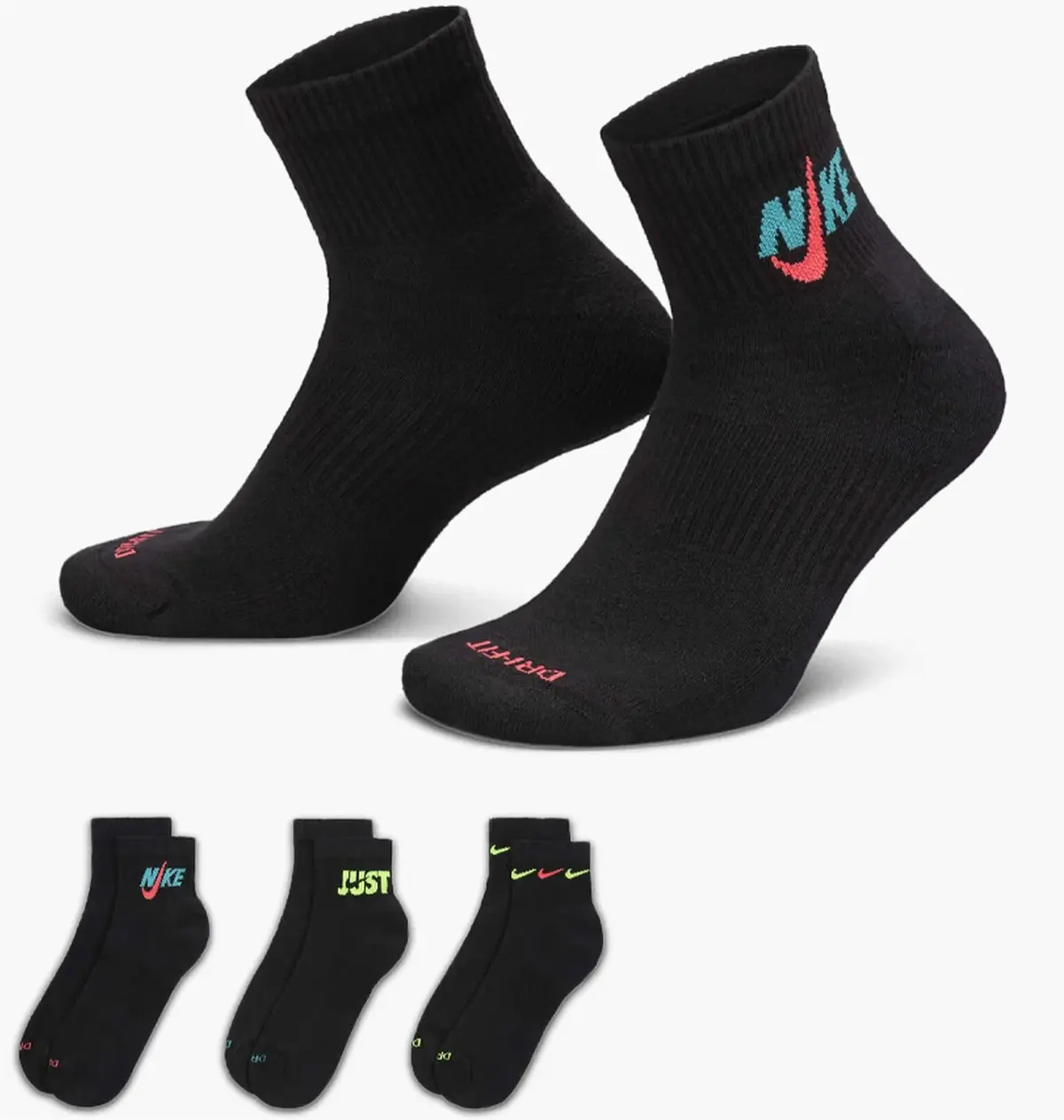 Носки Nike Everyday Plus Cushioned Black (3 )
