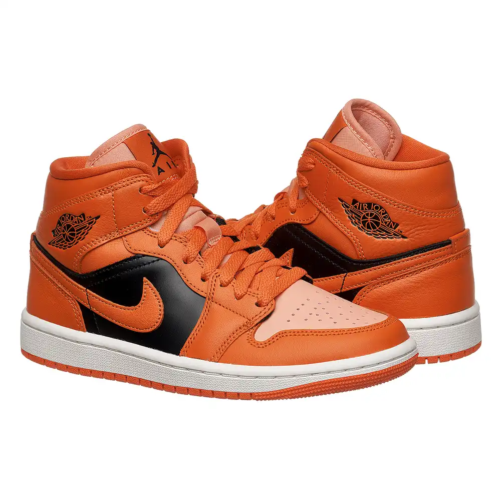 Кроссовки женские Jordan 1 Mid Orange Black