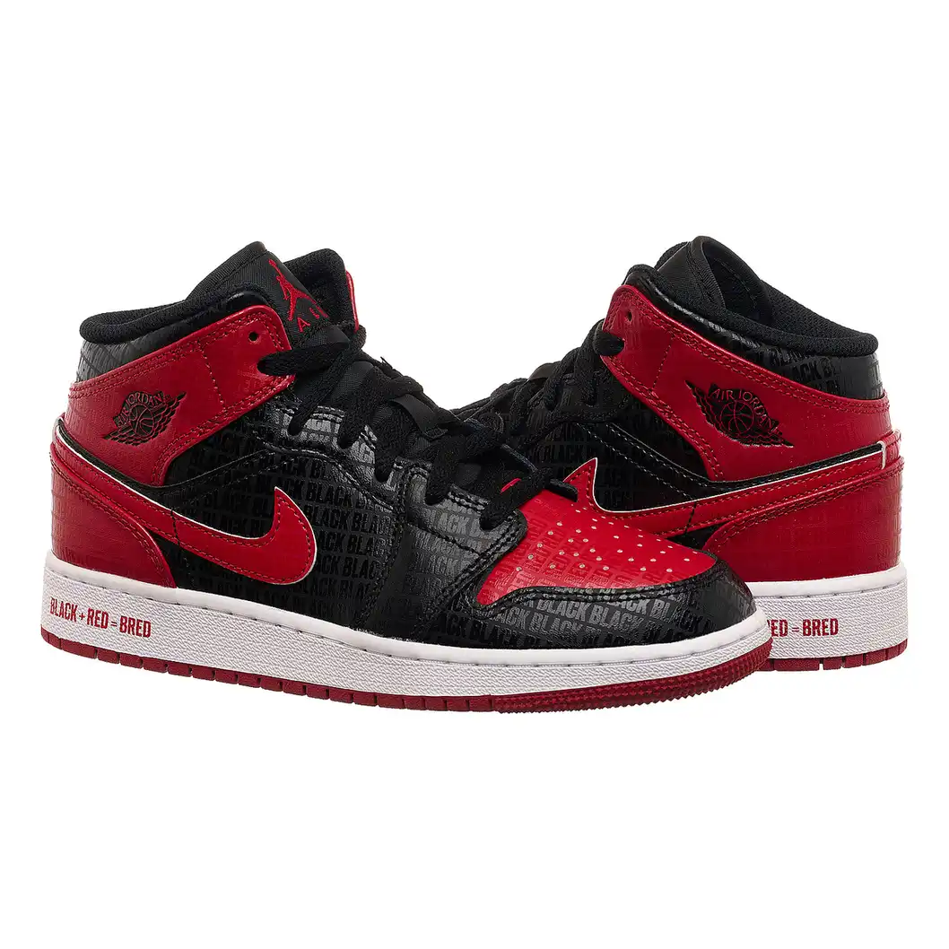 Кроссовки женские Jordan Air Jordan 1 Mid “Bred”(Gs)