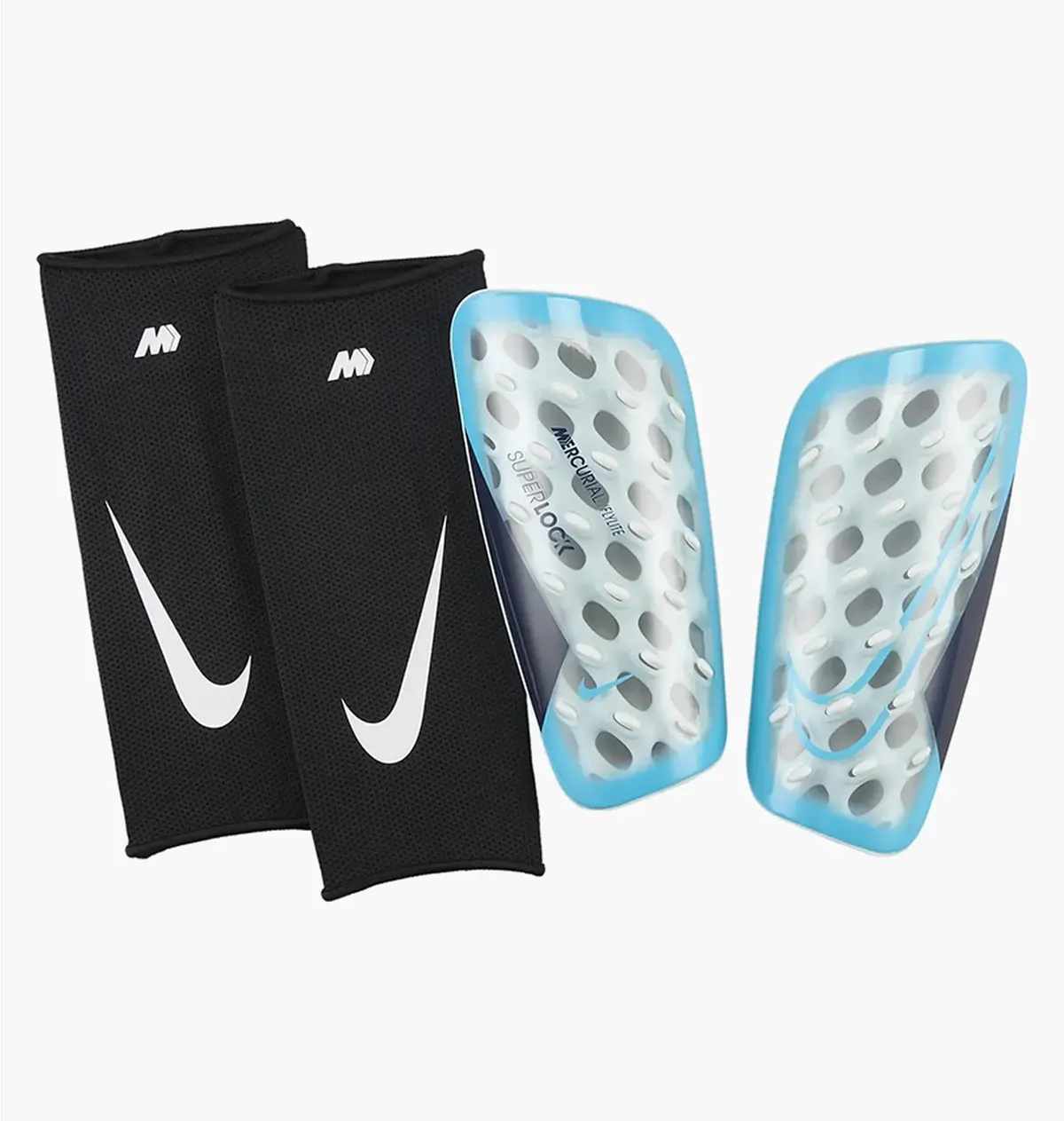 Футбольні щитки Nike Mercurial Flylite Superlock Light Blue