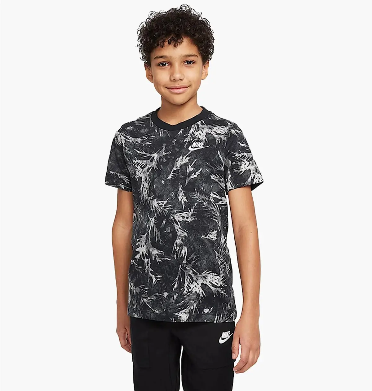 Футболка детская Nike T-Shirt Camo Leaf Aop Black