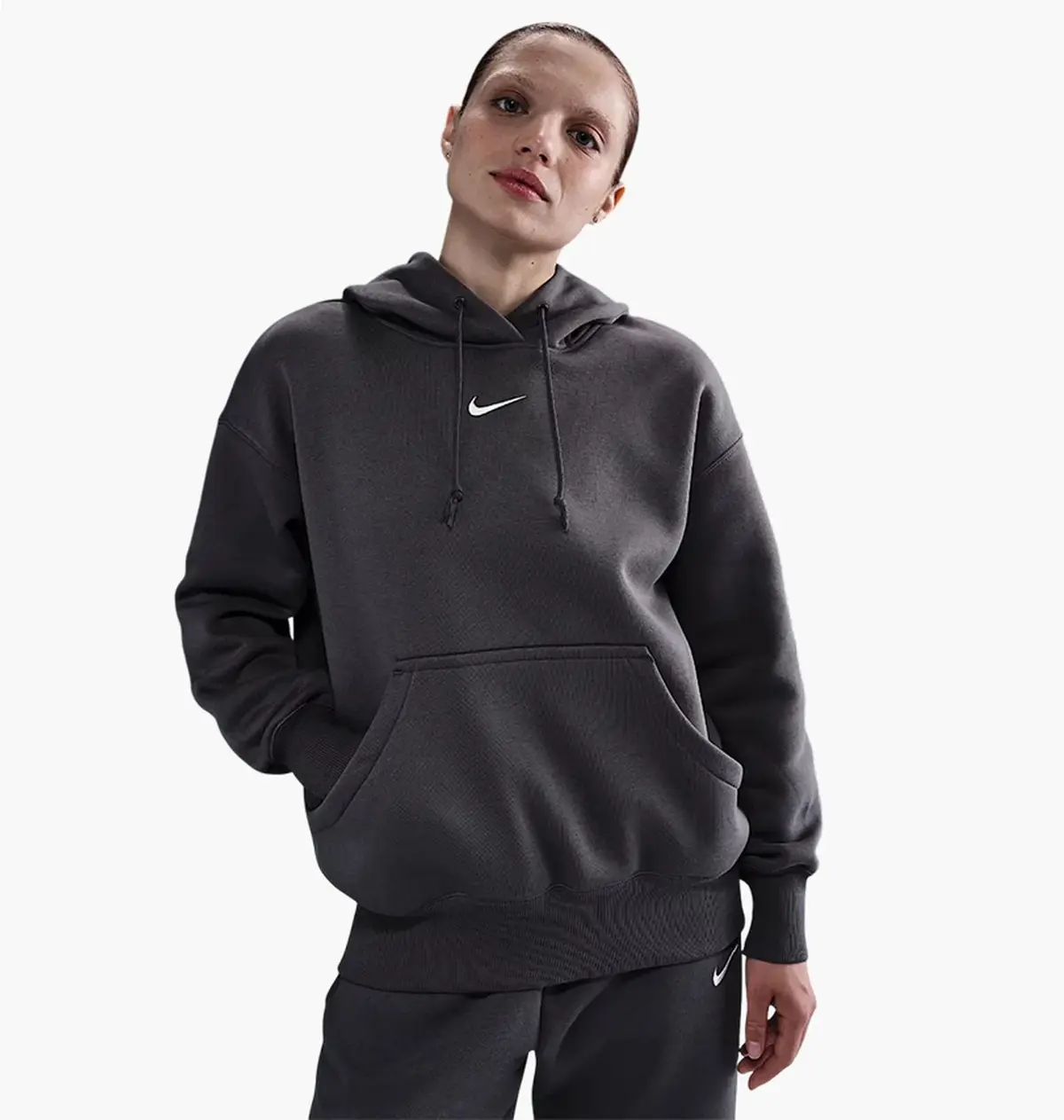 Кофта жіночі Nike Nsw Phnx Flc Os Po Grey