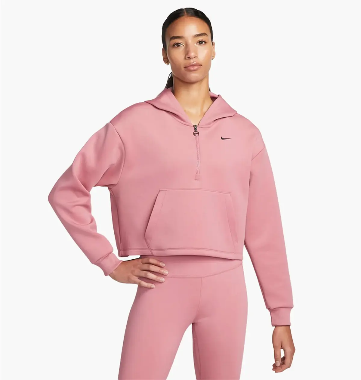 Кофта жіночі Nike Dri-Fit Womens Graphic 1/2-Zip Training Hoodie Pink