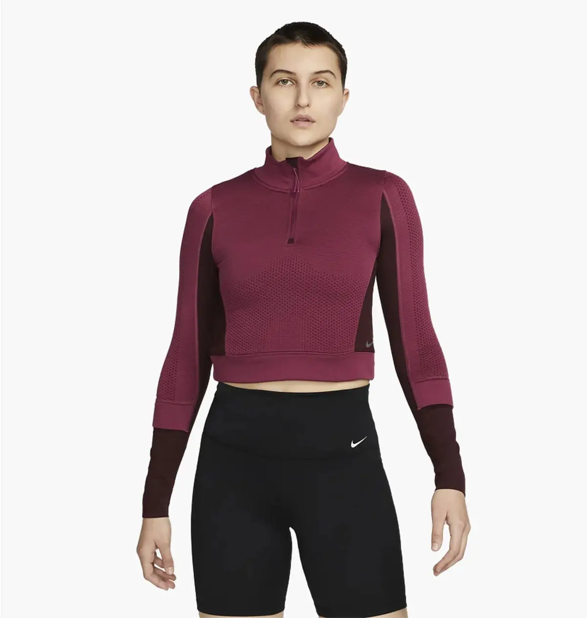 Кофта женские Nike 1/4 Therma-Fit Adv City Ready Bordo